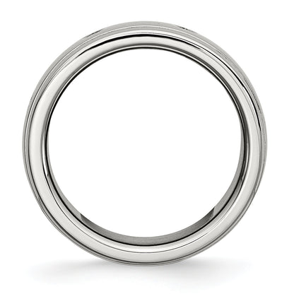 Edelstahl Poliert 8mm Gerillt Ring