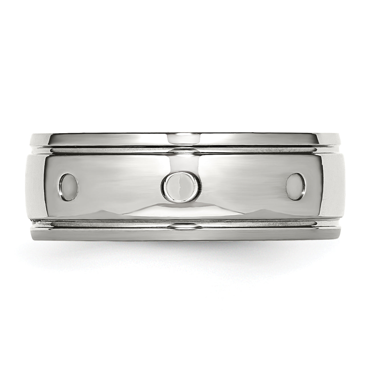 Edelstahl Poliert 8mm Gerillt Ring