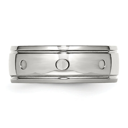 Edelstahl Poliert 8mm Gerillt Ring