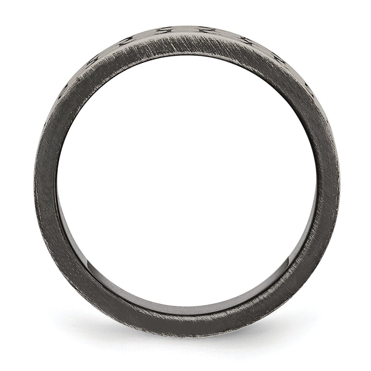 Edelstahl Antikisiert Gebürstet und Strukturiert 7.75mm Flach Ring