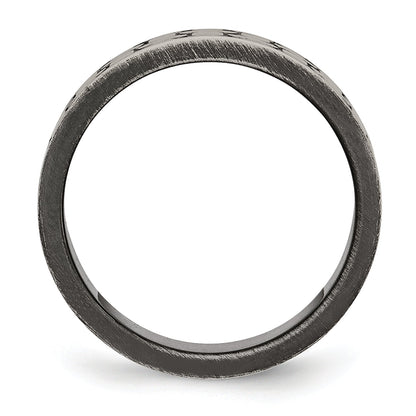 Edelstahl Antikisiert Gebürstet und Strukturiert 7.75mm Flach Ring