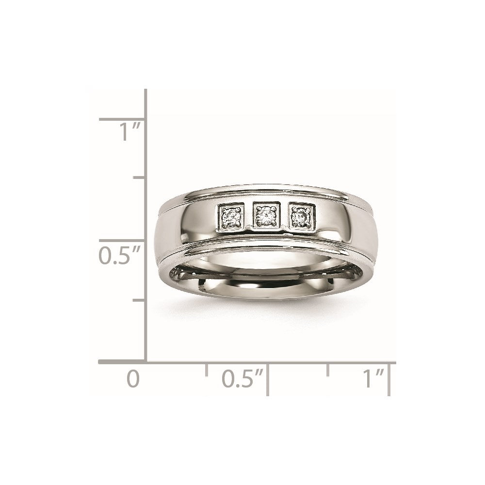 Edelstahl Poliert mit Zirkonia Ring