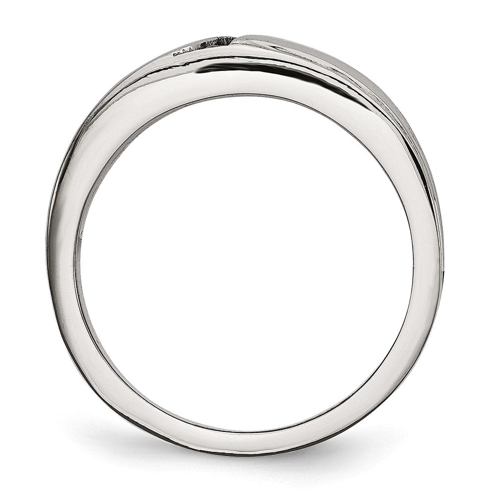 Edelstahl Poliert Zirkonia 6.75mm Ring