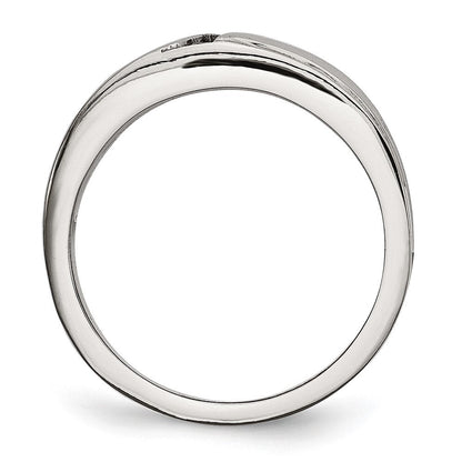 Edelstahl Poliert Zirkonia 6.75mm Ring