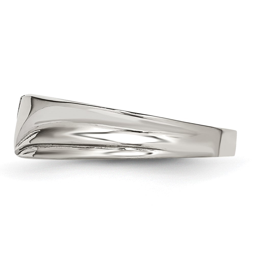 Edelstahl Poliert Zirkonia 6.75mm Ring