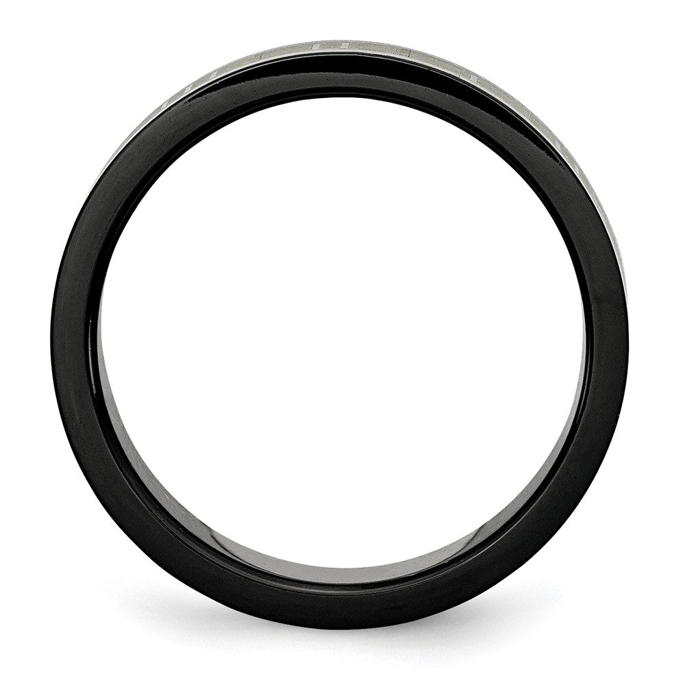 Edelstahl Gebürstet Schwarz Ip Beschichtet Roman Numerals Ring
