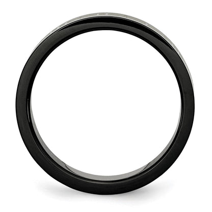 Edelstahl Gebürstet Schwarz Ip Beschichtet Roman Numerals Ring