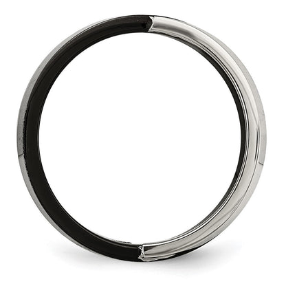 Edelstahl Schwarz Ip Beschichtet mit Zirkonia Ring (size 6 Nur)