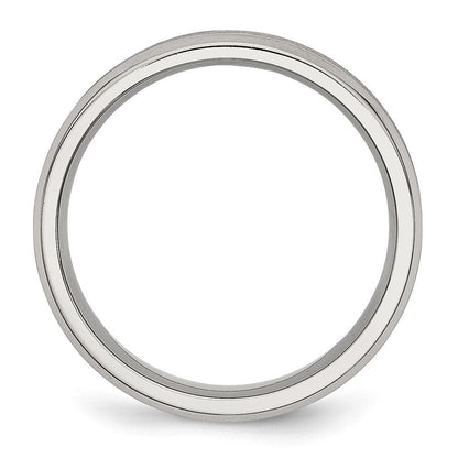 Edelstahl Konkav Abgeschrägt Kante 6mm Gebürstet/polished Ring