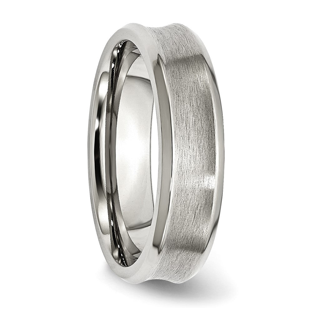 Edelstahl Konkav Abgeschrägt Kante 6mm Gebürstet/polished Ring