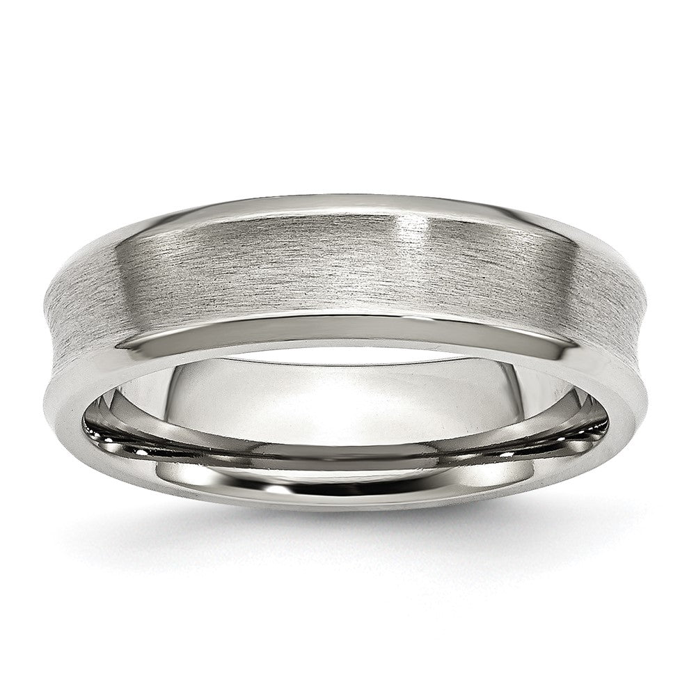 Edelstahl Konkav Abgeschrägt Kante 6mm Gebürstet/polished Ring