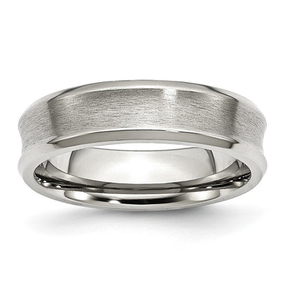 Edelstahl Konkav Abgeschrägt Kante 6mm Gebürstet/polished Ring