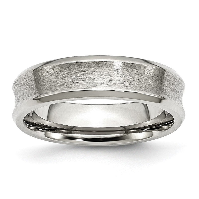 Edelstahl Konkav Abgeschrägt Kante 6mm Gebürstet/polished Ring