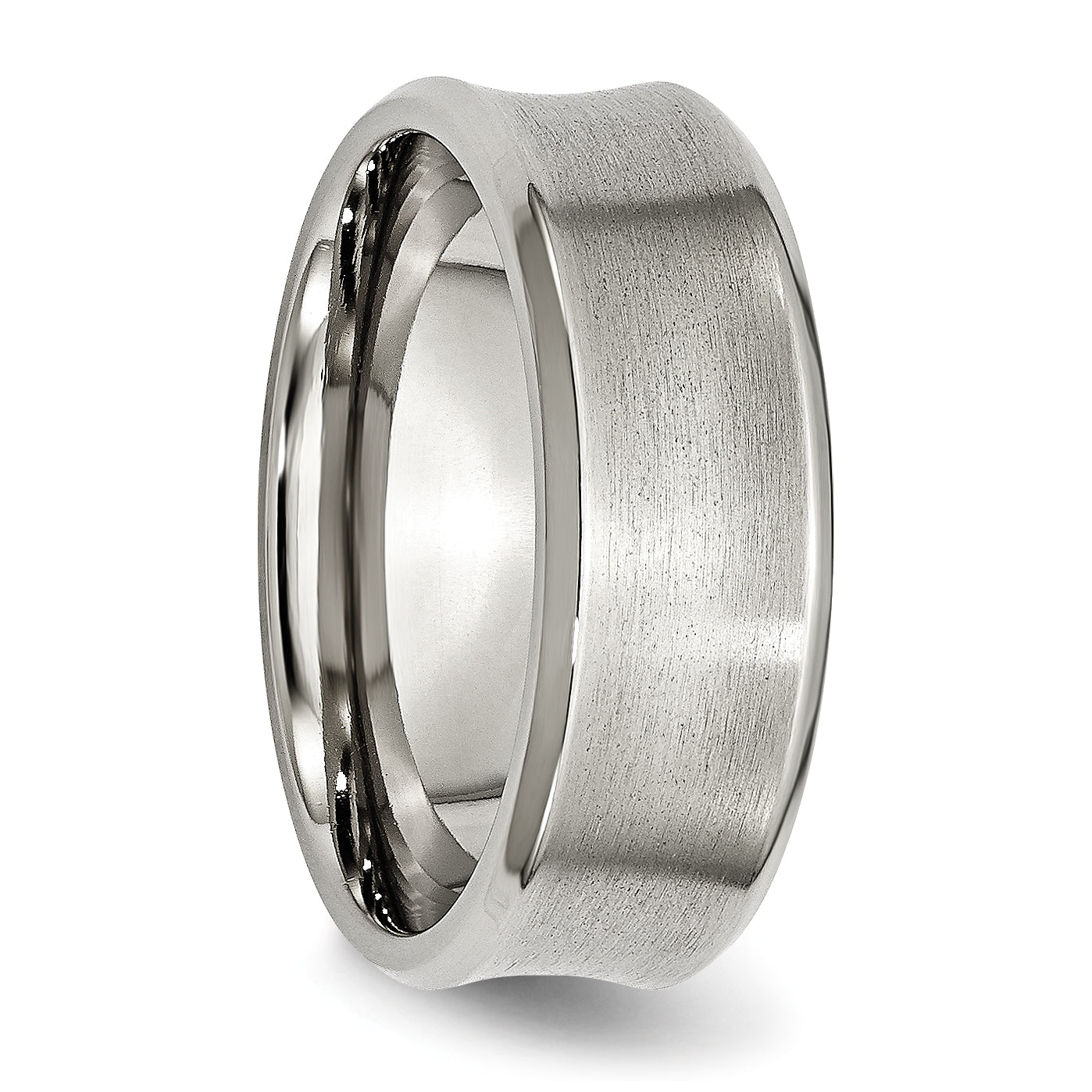 Edelstahl Gebürstet Konkav 8mm Abgeschrägt Kante Ring