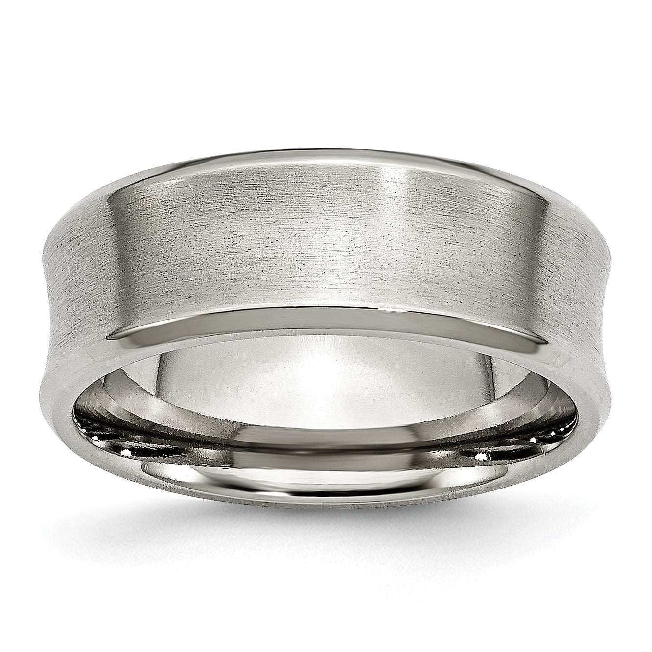 Edelstahl Gebürstet Konkav 8mm Abgeschrägt Kante Ring