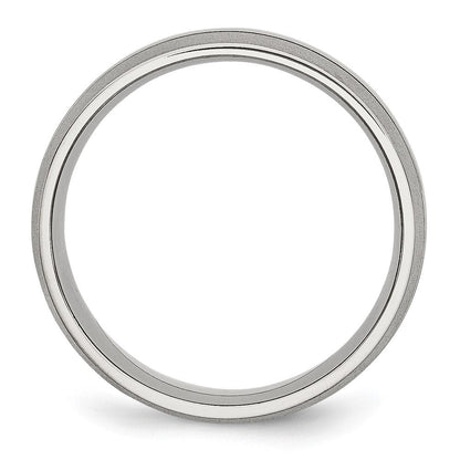 Edelstahl Gerillt 8mm Gebürstet und Poliert Ring