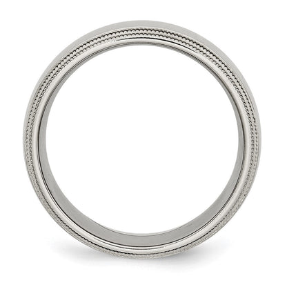 Edelstahl Gerillt und Gekugelt 8mm Poliert Ring
