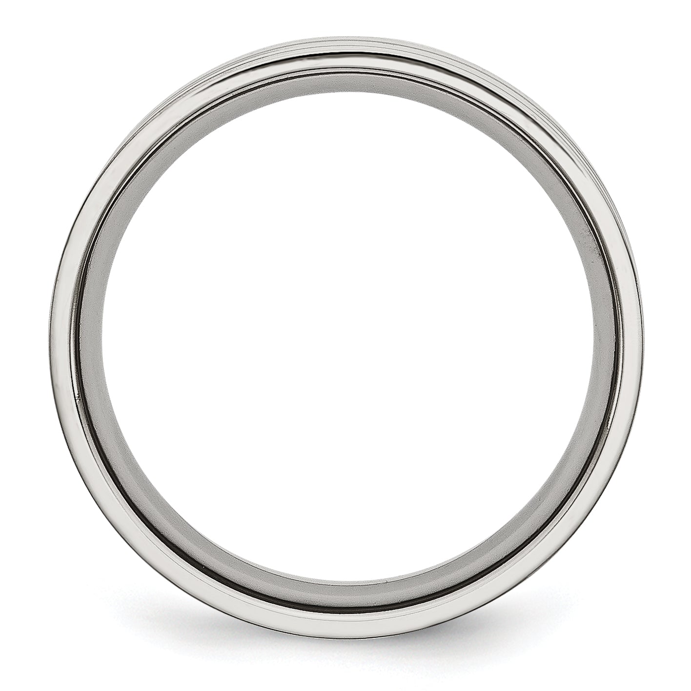 Edelstahl Poliert 6mm Gerillt Ring