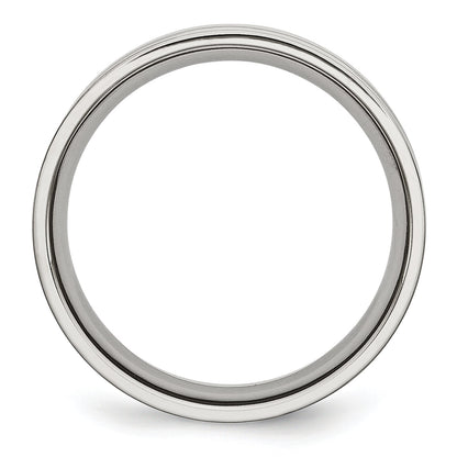 Edelstahl Poliert 6mm Gerillt Ring