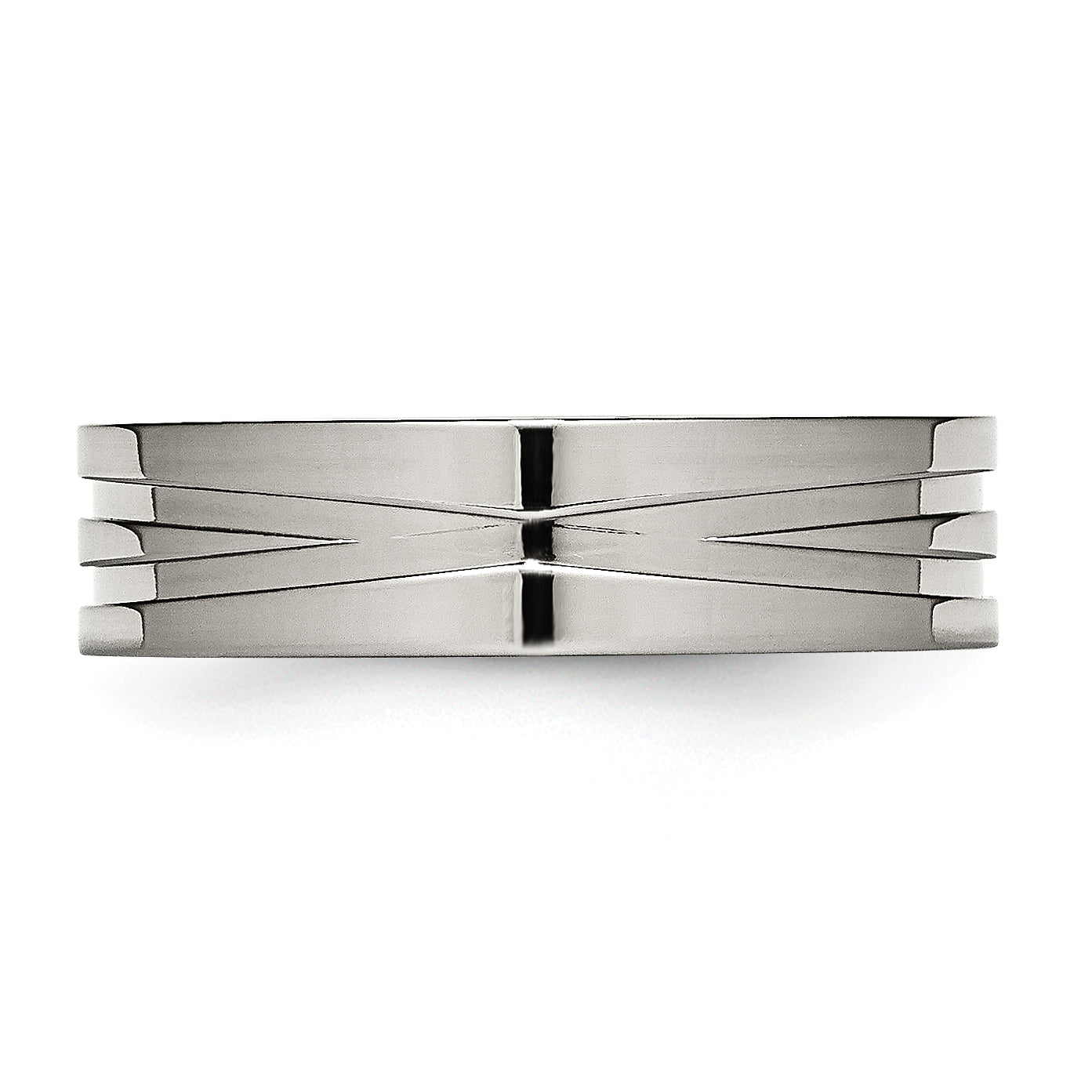 Edelstahl Poliert 6mm Gerillt Ring
