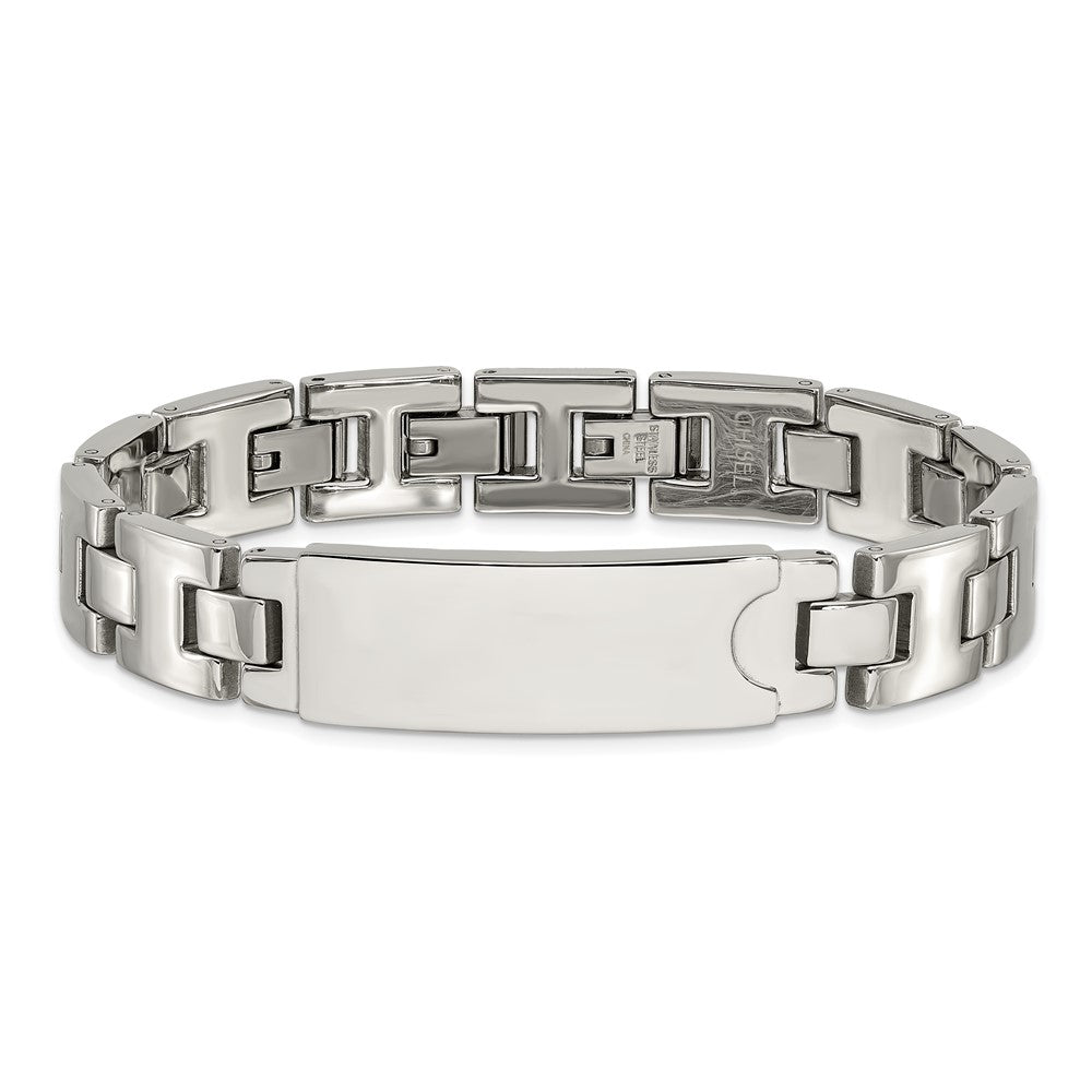 9 Zoll Edelstahl Poliert Id Platte Armband