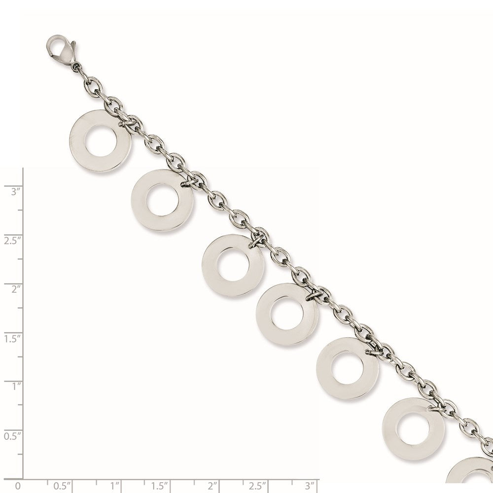 7.5 Zoll Edelstahl Poliert Hängend Kreise 7.5 Zoll Armband