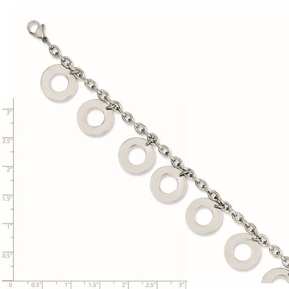7.5 Zoll Edelstahl Poliert Hängend Kreise 7.5 Zoll Armband