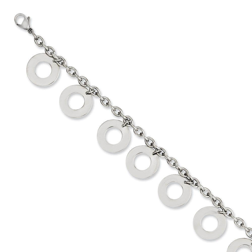 7.5 Zoll Edelstahl Poliert Hängend Kreise 7.5 Zoll Armband