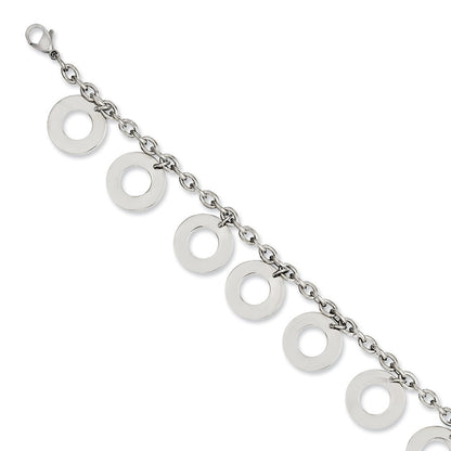 7.5 Zoll Edelstahl Poliert Hängend Kreise 7.5 Zoll Armband