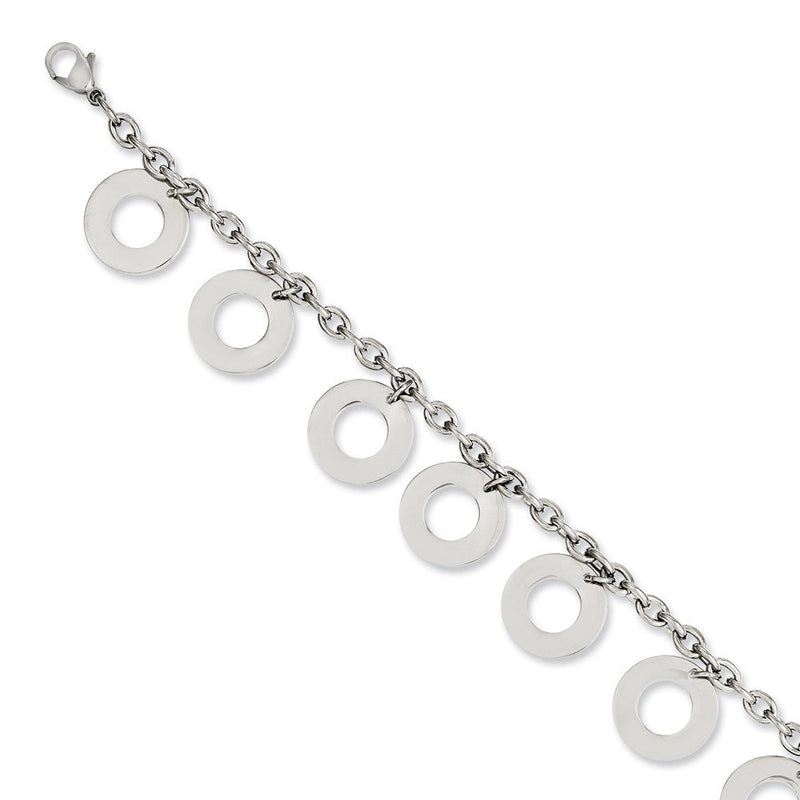 7.5 Zoll Edelstahl Poliert Hängend Kreise 7.5 Zoll Armband