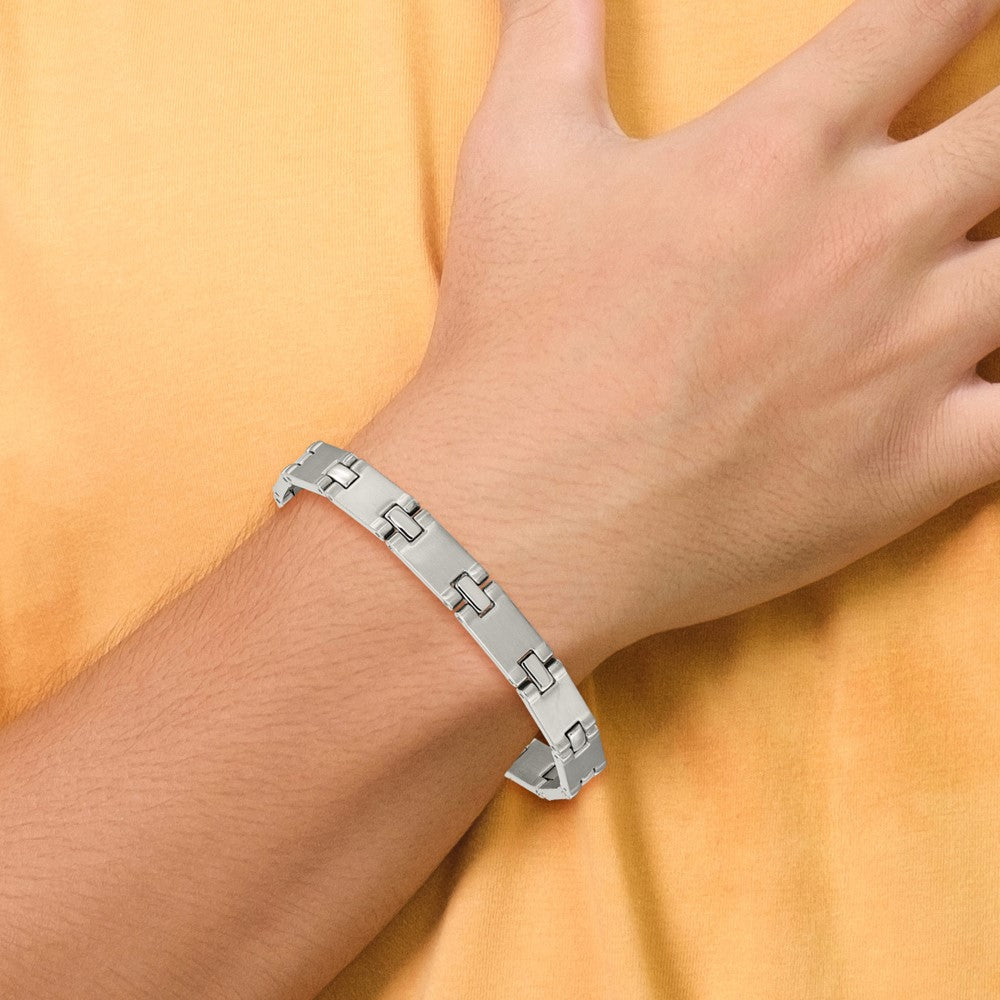 8.5 Zoll Chisel Edelstahl Gebürstet und Poliert 8.25 Glieder Armband