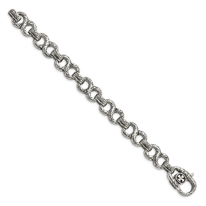 Edelstahl Chisel Antikisiert Poliert und Strukturiert Unendlichkeit Symbol Glieder Gliederarmband