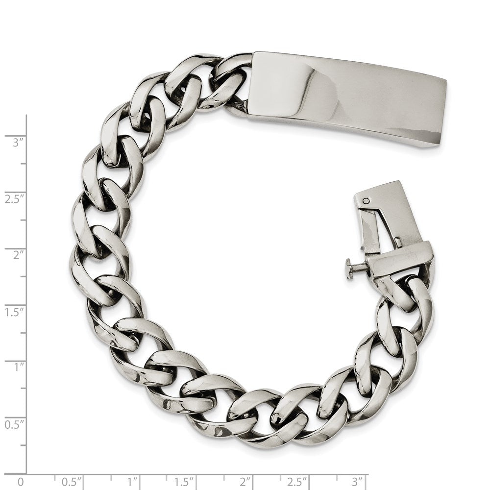 Edelstahl Chisel Poliert Panzer Kette 8.5 Zoll Id Armband