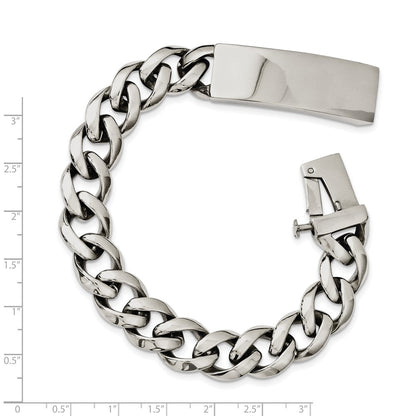 Edelstahl Chisel Poliert Panzer Kette 8.5 Zoll Id Armband