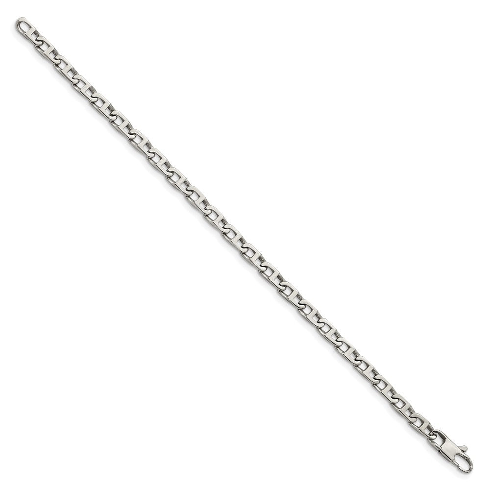 Edelstahl Chisel Poliert Oval Glieder Gliederarmband