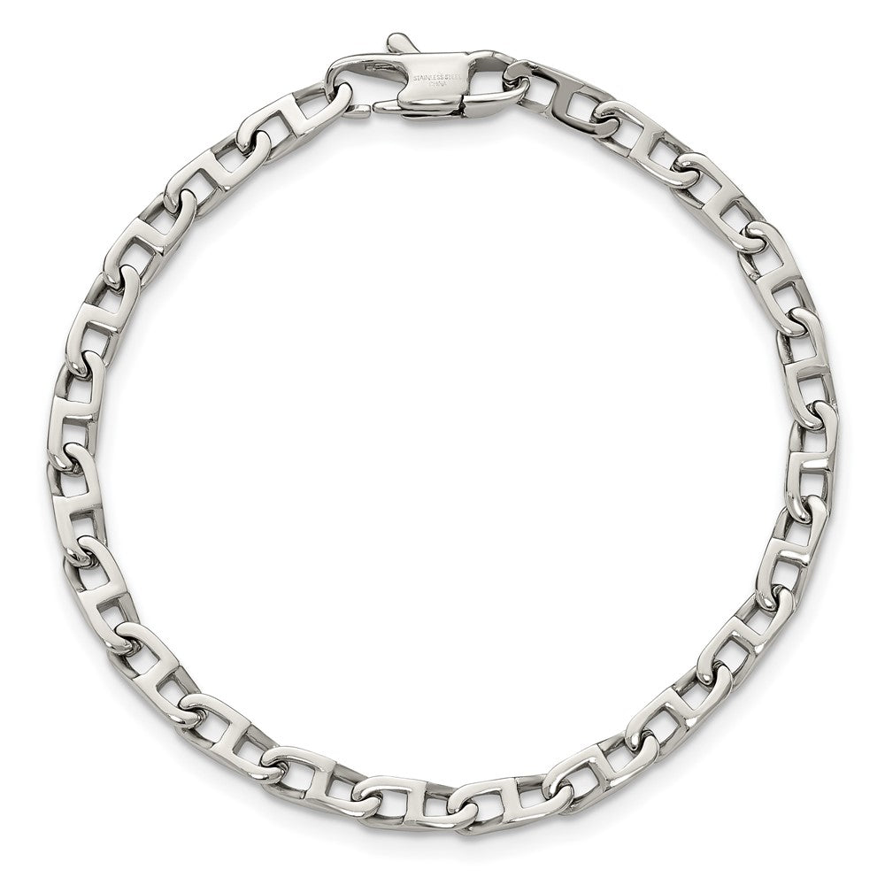 Edelstahl Chisel Poliert Oval Glieder Gliederarmband