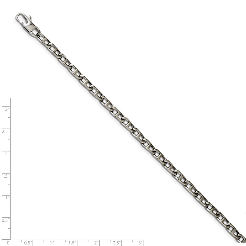 Edelstahl Chisel Poliert Oval Glieder Gliederarmband