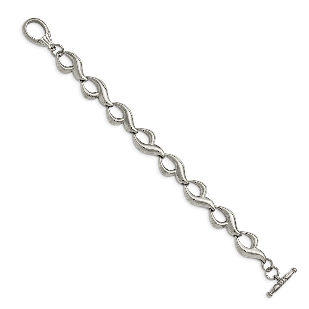 8.25 Zoll Edelstahl Poliert Fantasieglieder 8.25 Zoll Knebel Armband
