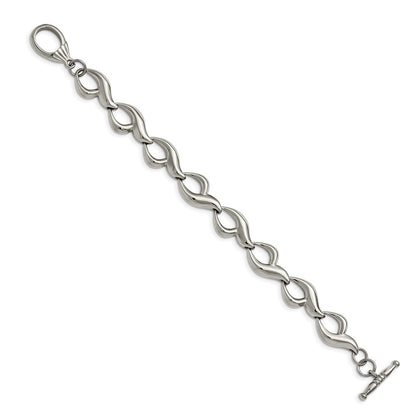 8.25 Zoll Edelstahl Poliert Fantasieglieder 8.25 Zoll Knebel Armband