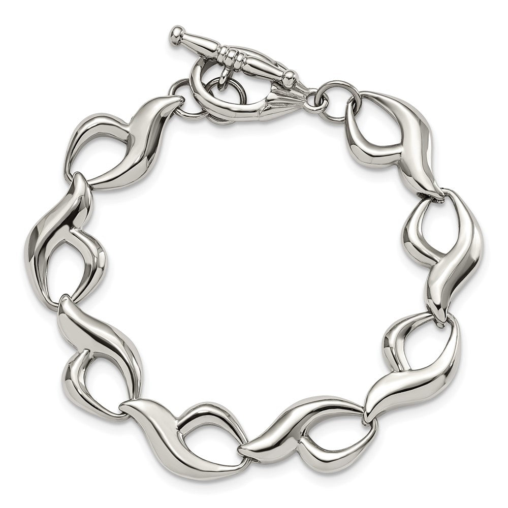 8.25 Zoll Edelstahl Poliert Fantasieglieder 8.25 Zoll Knebel Armband