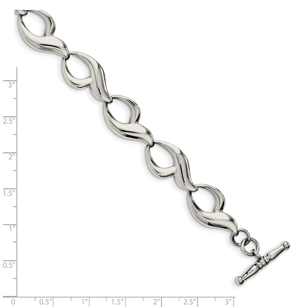 8.25 Zoll Edelstahl Poliert Fantasieglieder 8.25 Zoll Knebel Armband