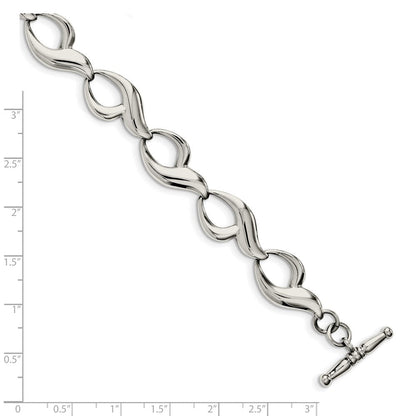 8.25 Zoll Edelstahl Poliert Fantasieglieder 8.25 Zoll Knebel Armband