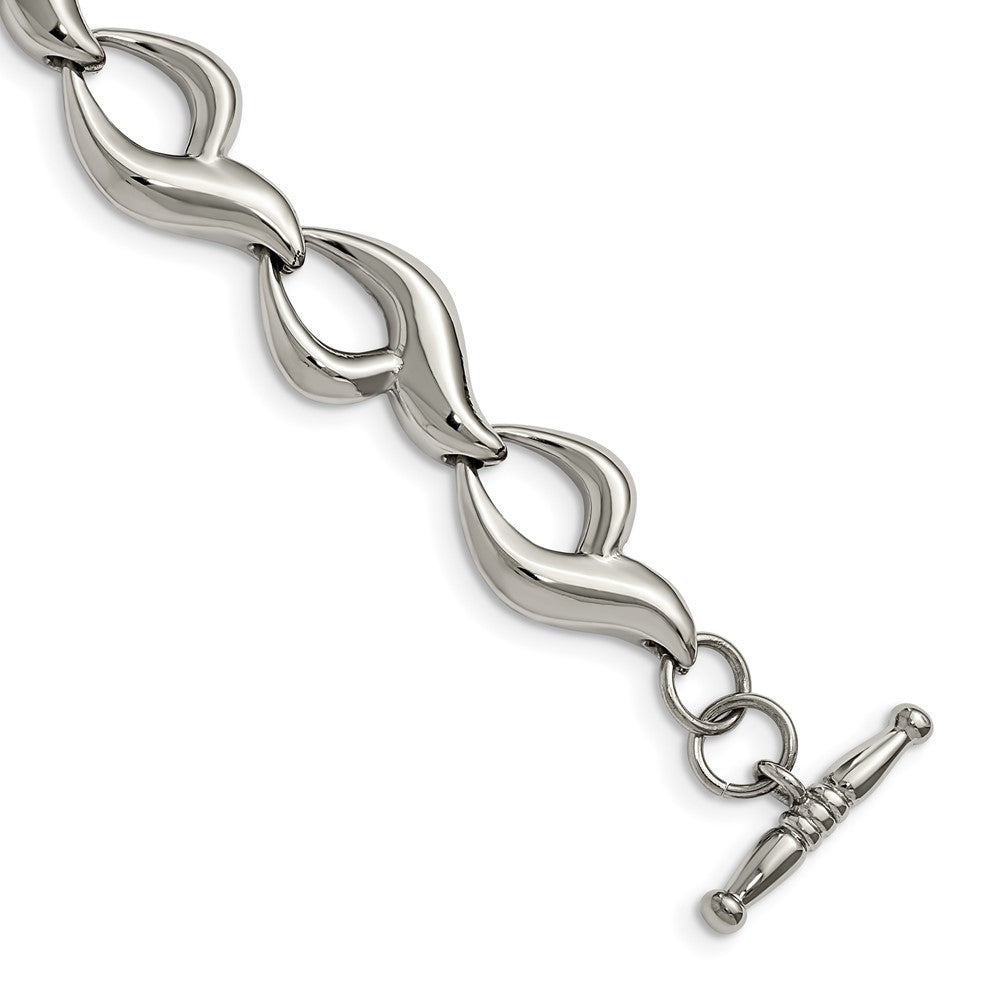 8.25 Zoll Edelstahl Poliert Fantasieglieder 8.25 Zoll Knebel Armband