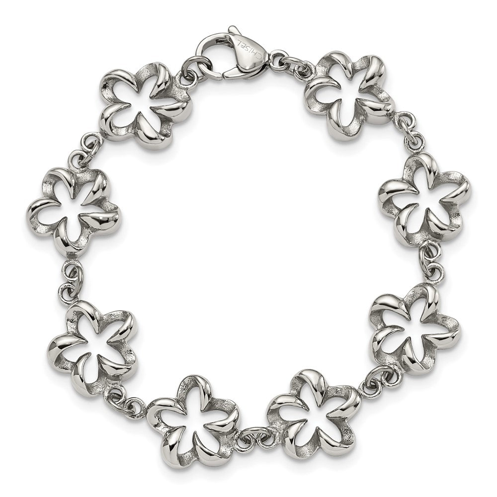 7.5 Zoll Edelstahl Poliert Blume Glieder 7.5 Zoll Armband