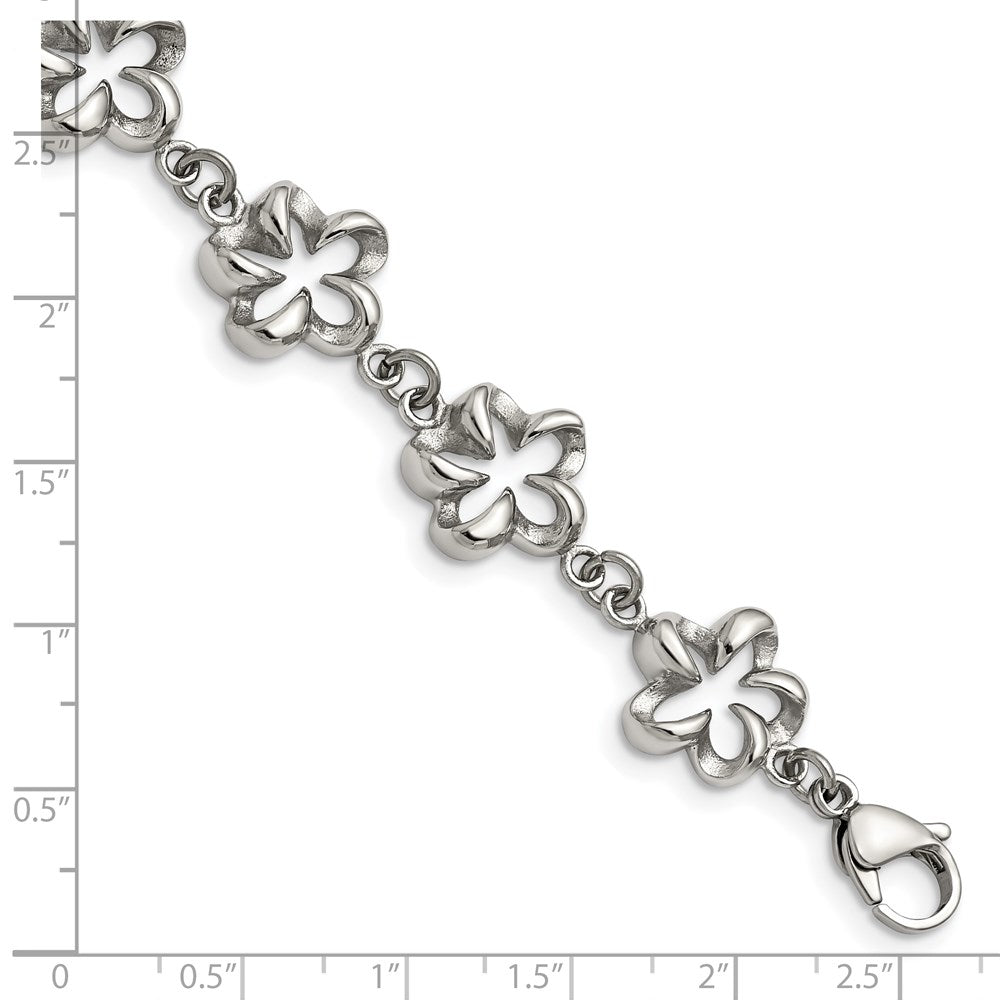 7.5 Zoll Edelstahl Poliert Blume Glieder 7.5 Zoll Armband