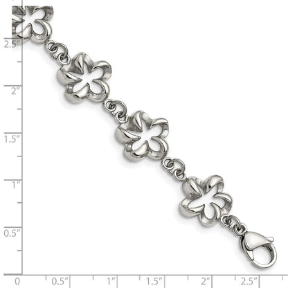 7.5 Zoll Edelstahl Poliert Blume Glieder 7.5 Zoll Armband