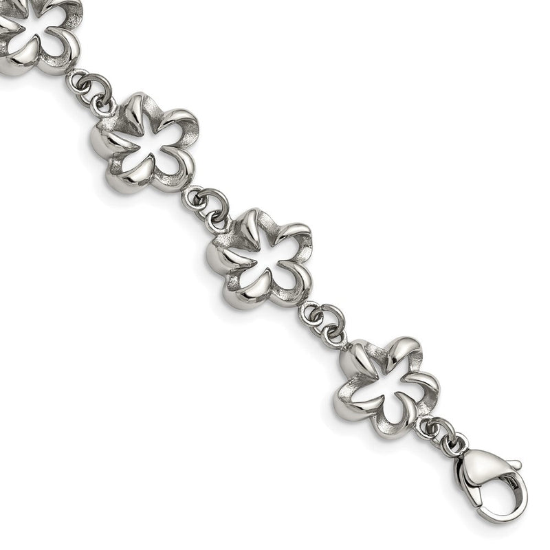 7.5 Zoll Edelstahl Poliert Blume Glieder 7.5 Zoll Armband