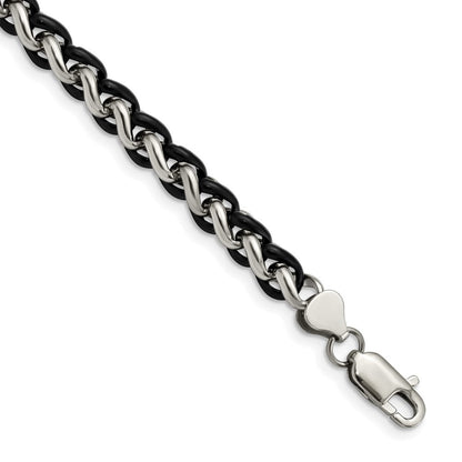 Edelstahl Chisel Poliert Schwarz Ip-beschichtet Gliederarmband