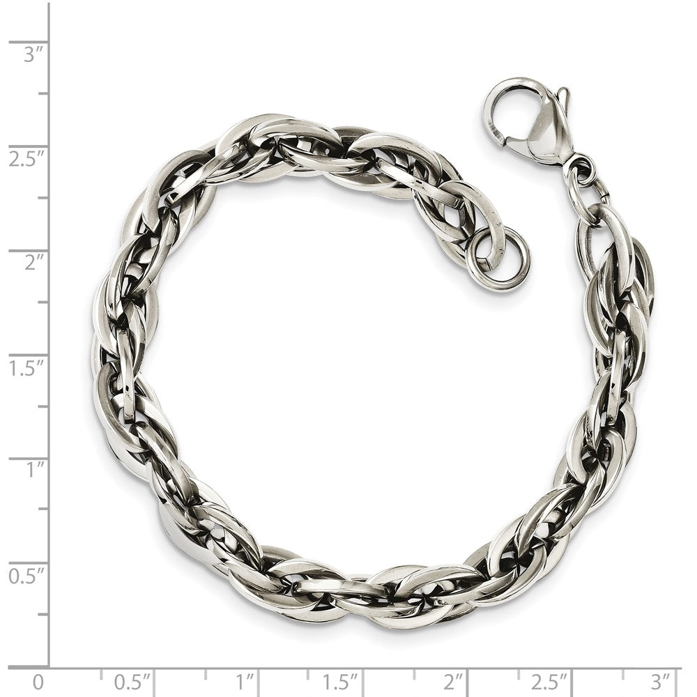 Chisel Edelstahl Poliert 8 Oval Knöpfe Gliederarmband