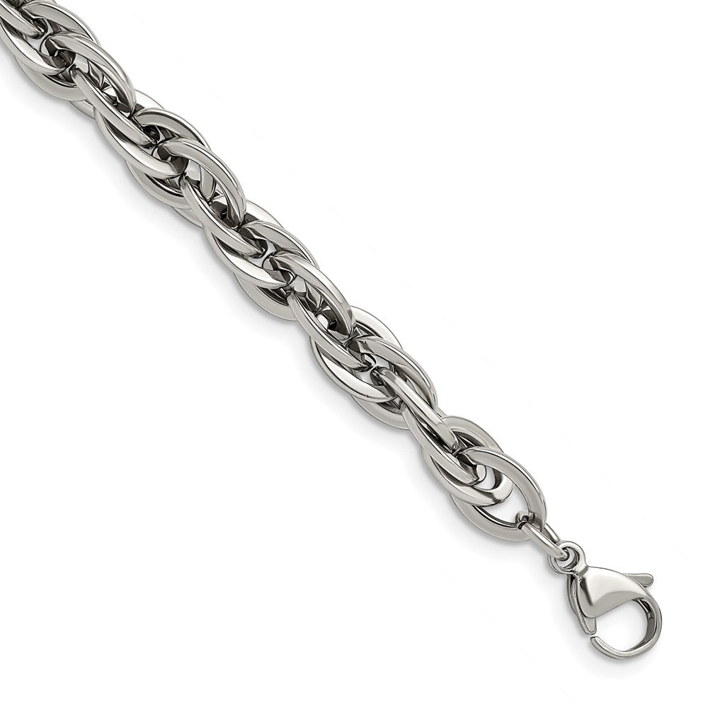 Chisel Edelstahl Poliert 8 Oval Knöpfe Gliederarmband